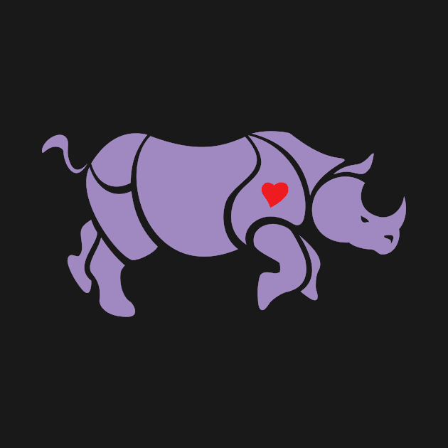 Purple Rhinoceros Gay Symbol by SapphicReality