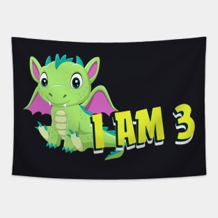 Baby Dragon 3 Years Child Birthday Tapestry