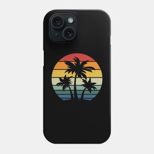 Retro 80s and 90s Beach Style Palm Trees with Sunset Phone Case