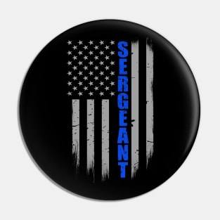 Police Sergeant Thin Blue Line Flag Pin