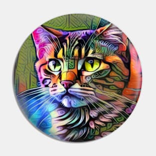 Artistic Cat Design Pin