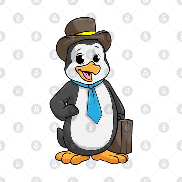 Penguin as Entrepreneur with Briefcase by Markus Schnabel