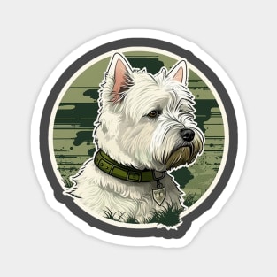 West Highland White Terrier Camouflage Motif Magnet