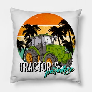 Tractor's Paradise The Tractor Paradise Palm Summer Beach Pillow