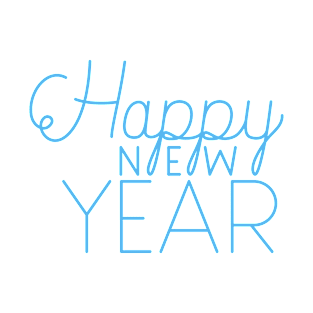 Happy New Year in blue T-Shirt