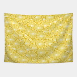 All Over Yellow Lemon Citrus Slice Pattern Tapestry