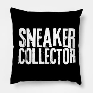 Sneaker Collector Distressed Font WHT Pillow