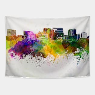 Arlington skyline in watercolor background Tapestry