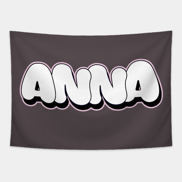 ANNA name bubble letters graffiti writing Style Tapestry by Love Wild Letters