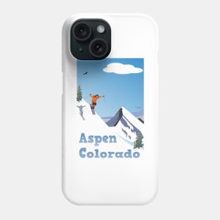 Aspen,Colorado,Rocky Mountain, Ski Poster Phone Case