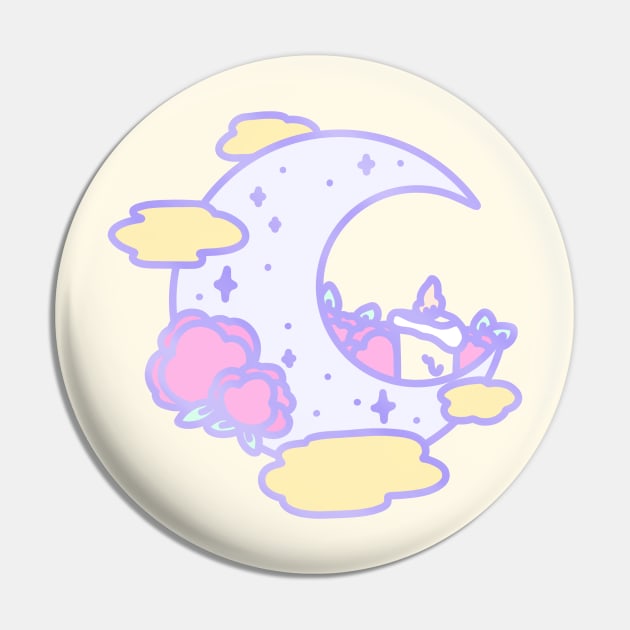 Soft Moon - Pastel Witchcraft Series Pin by Cosmic Queers