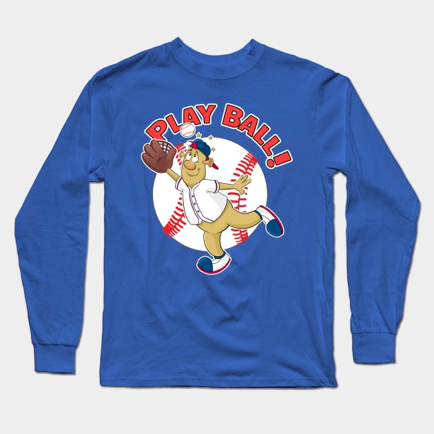 Play Ball Braves Baseball Mascot Blooper Long Sleeve T-Shirt