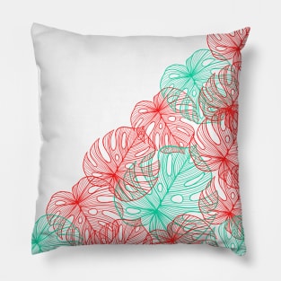 Neon color triangle of tropical leaves Pillow