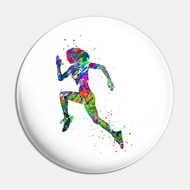 Running woman Pin by RosaliArt