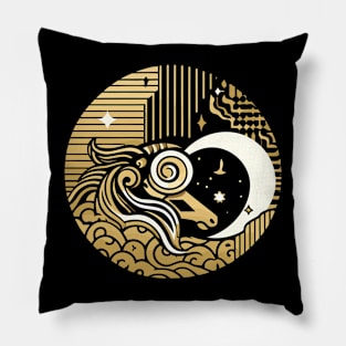 Golden unicorn Pillow