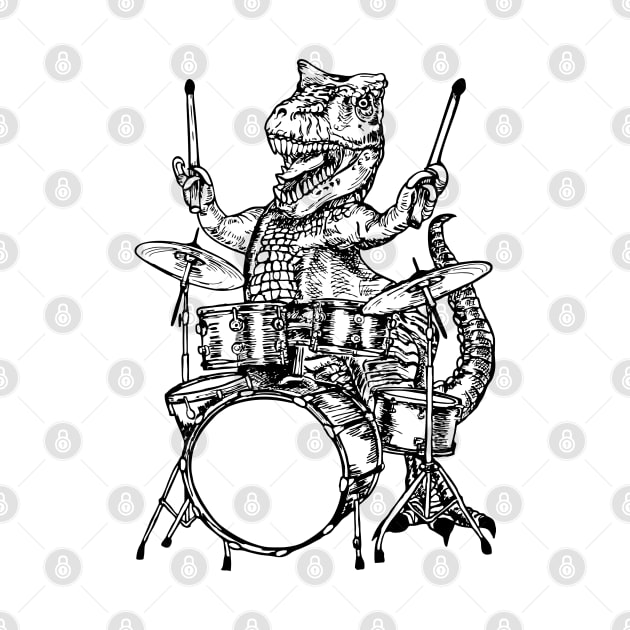 SEEMBO Dinosaur Playing Drums Musician Drummer Drumming Band by SEEMBO