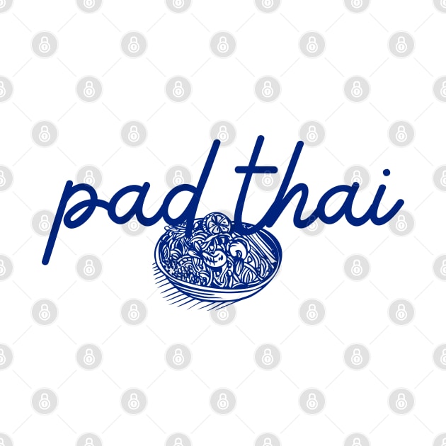 pad thai - Thai blue- Flag color - with sketch by habibitravels