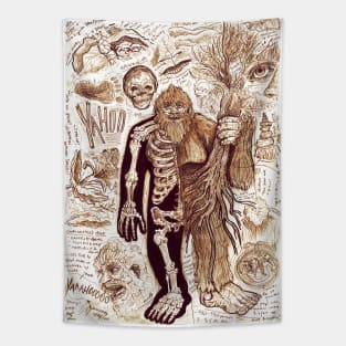 Yahoo Bigfoot Anatomy Study Tapestry