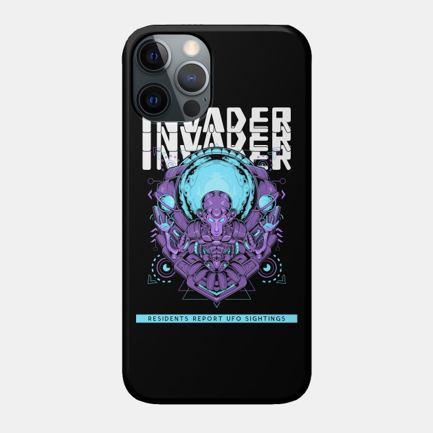 Alien Invader Design I Glitch Aliens UFO Day - Anomaly - Phone Case