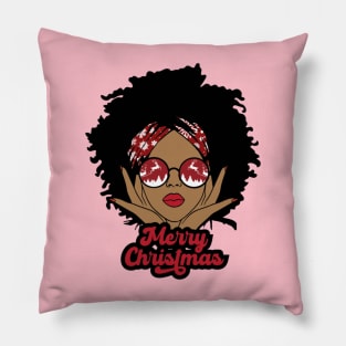 Merry Christmas, Black Girl Christmas Magic Pillow