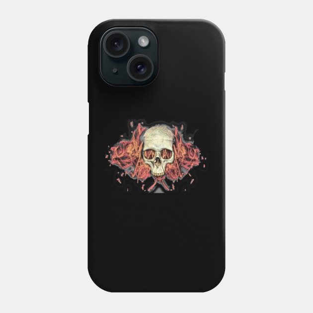 Flaming human skull Phone Case by JBdesignLV