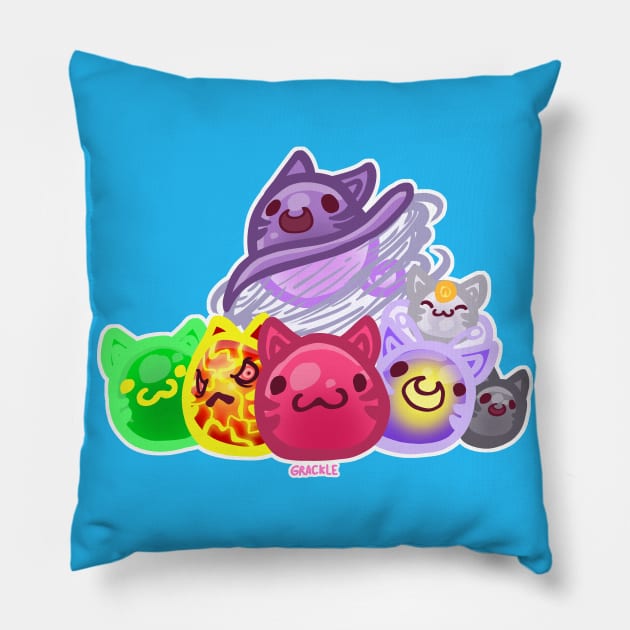 Tabbies! (No Text Version) Pillow by Jan Grackle