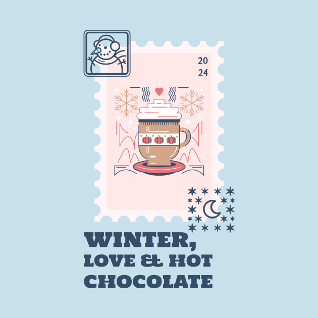 Wintertime Holidays Christmas xmas hot chocolate lover stamp by Tip Top Tee's