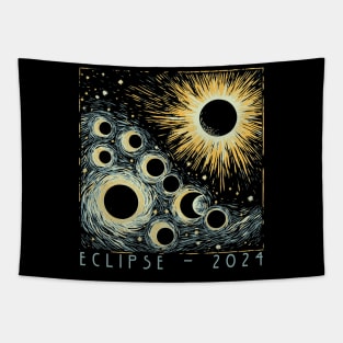 Eclipse 2024 -- Total Solar Eclipse Starry Night Tapestry