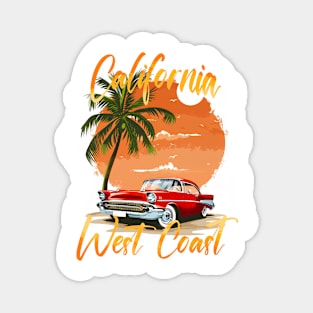 California west coast Retro Summer Vibes Beach Life Classic Car Novelty Gift Magnet