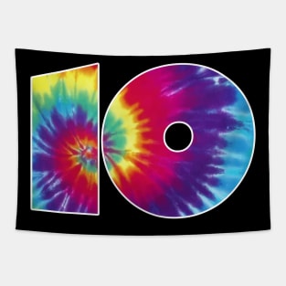 Number 10 Team Event Shirt or 10th Birthday Tie Dye Gift Tapestry