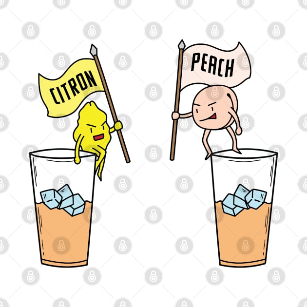 Iced tea lemon against ice tea peach by dieEinsteiger