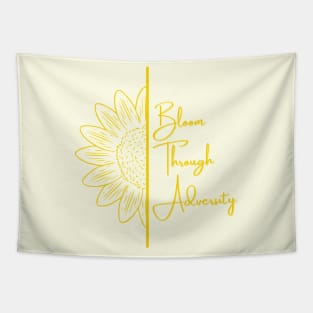 Bloom Through Adversity - Half Sunflower (Yellow) Tapestry