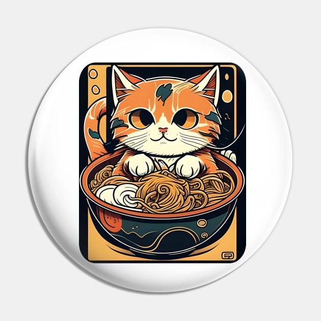 I Really Love Ramen Kawaii Cat Japanese Cat Cute Pin by Wesley Mcanderson Jones