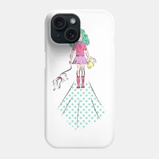 Kawaii girl illustration Phone Case