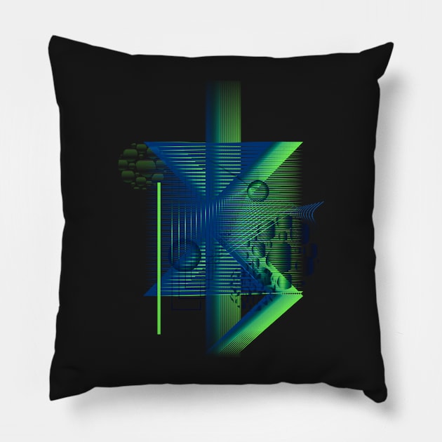 Galaxy Space Geometric blue abstract Pillow by soycarola