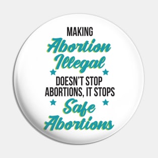 Making abortion illegal, doesn't stop abortions, it stops safe abortion Pin