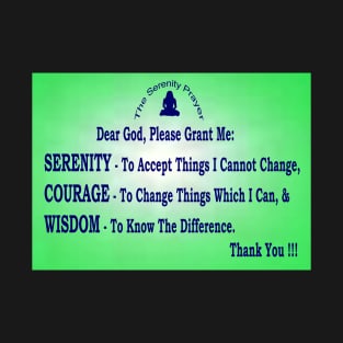 "The Serenity Prayer - Wall Art with Scattering Green Background T-Shirt