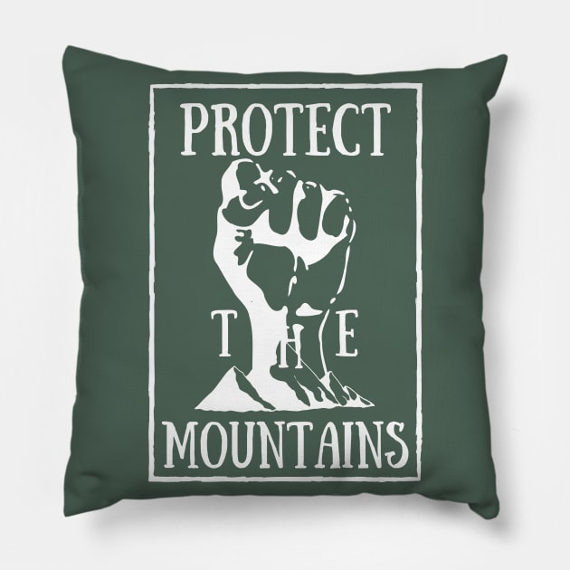 Protect the mountains Framed Pillow by High Altitude