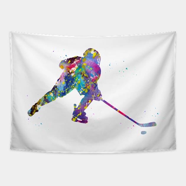 Hockey player Tapestry by erzebeth