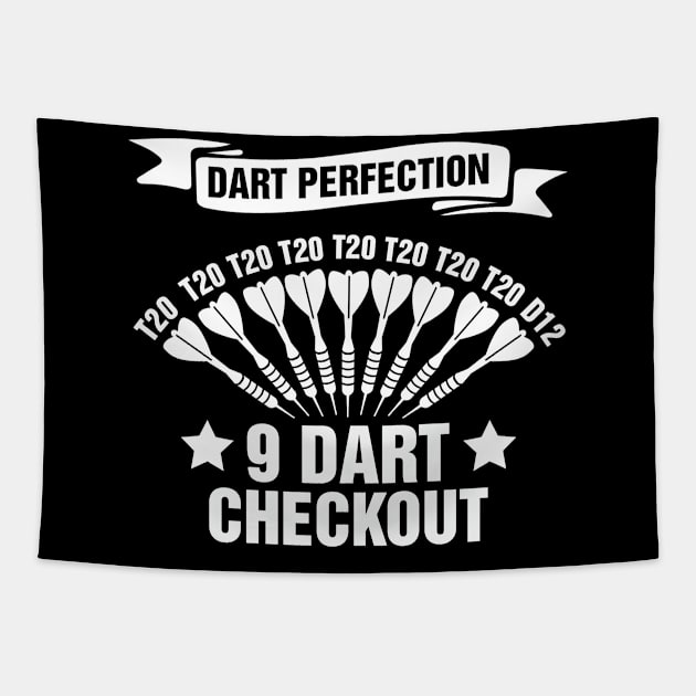 Dart Perfection - 9 Dart Checkout Tapestry by YouareweirdIlikeyou