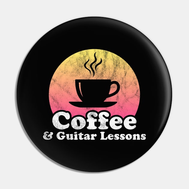 Coffee and Guitar Lessons Pin by JKFDesigns