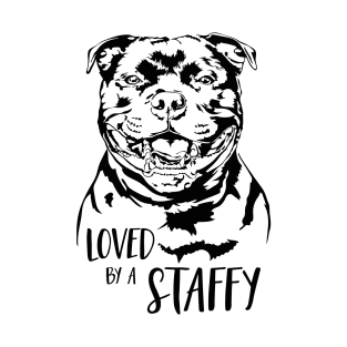 Staffordshire Bull Terrier loved by a staffy saying T-Shirt