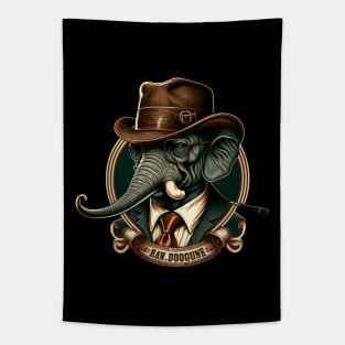 Retro logo with an Elephant Tapestry
