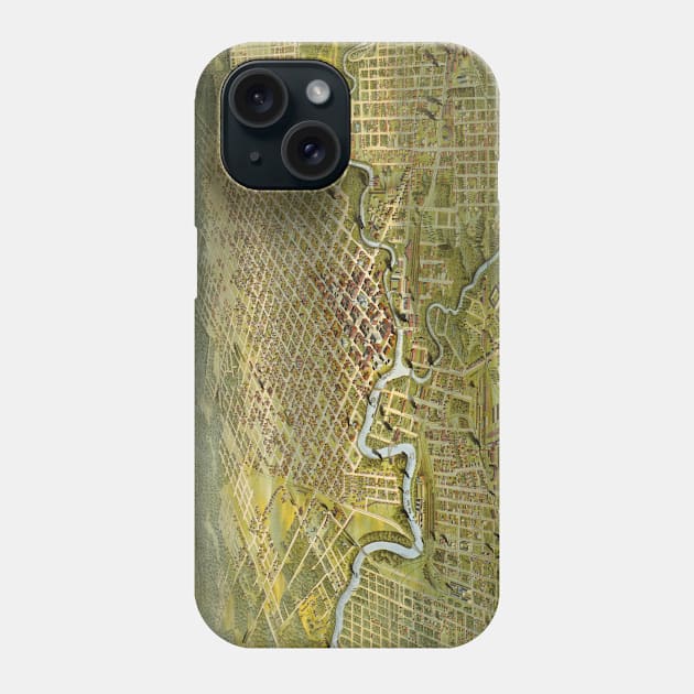 Vintage Map of Houston Texas (1891) Phone Case by Bravuramedia