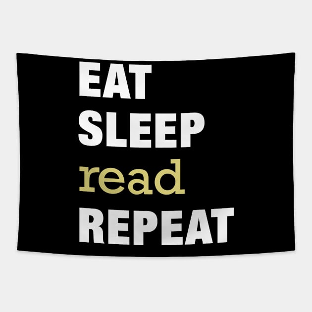 Eat, Sleep, Read, Repeat Funny Cute Gift Tapestry by koalastudio