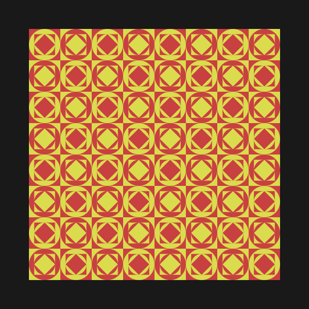 yellow and red abstract geometrical pattern by pauloneill-art