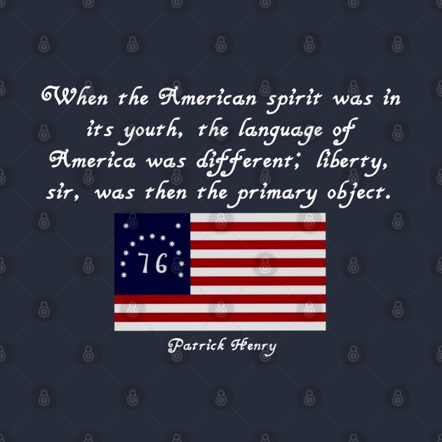 Patrick Henry Quote Flag Tee by Aeriskate