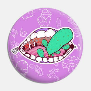 Dope taste of the mouth cartoon illustration Pin