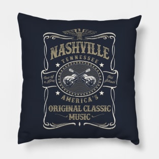 Nashville Music City USA Vintage Pillow