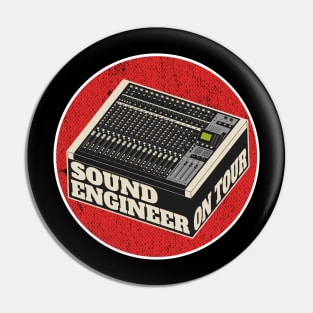 Mixer sound engineer technician retro crew gift Pin